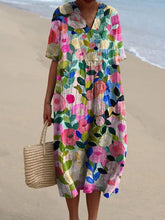 Colorful Spring Floral Garden Printed Women's Flowy Dress